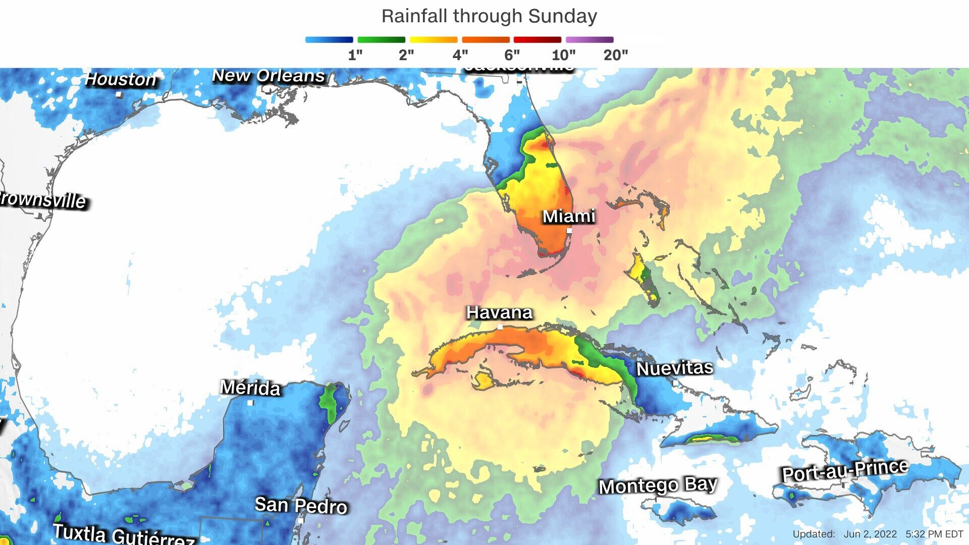 Tropical storm warnings issued for more of Florida, Cuba, Bahamas